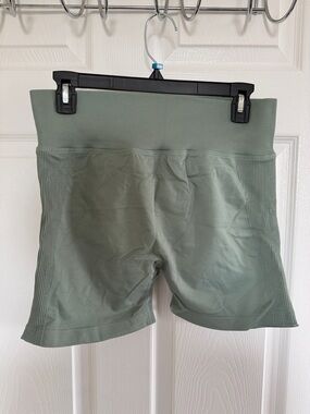 90 Degree By Reflex Sage Green High-Rise Bike Shorts